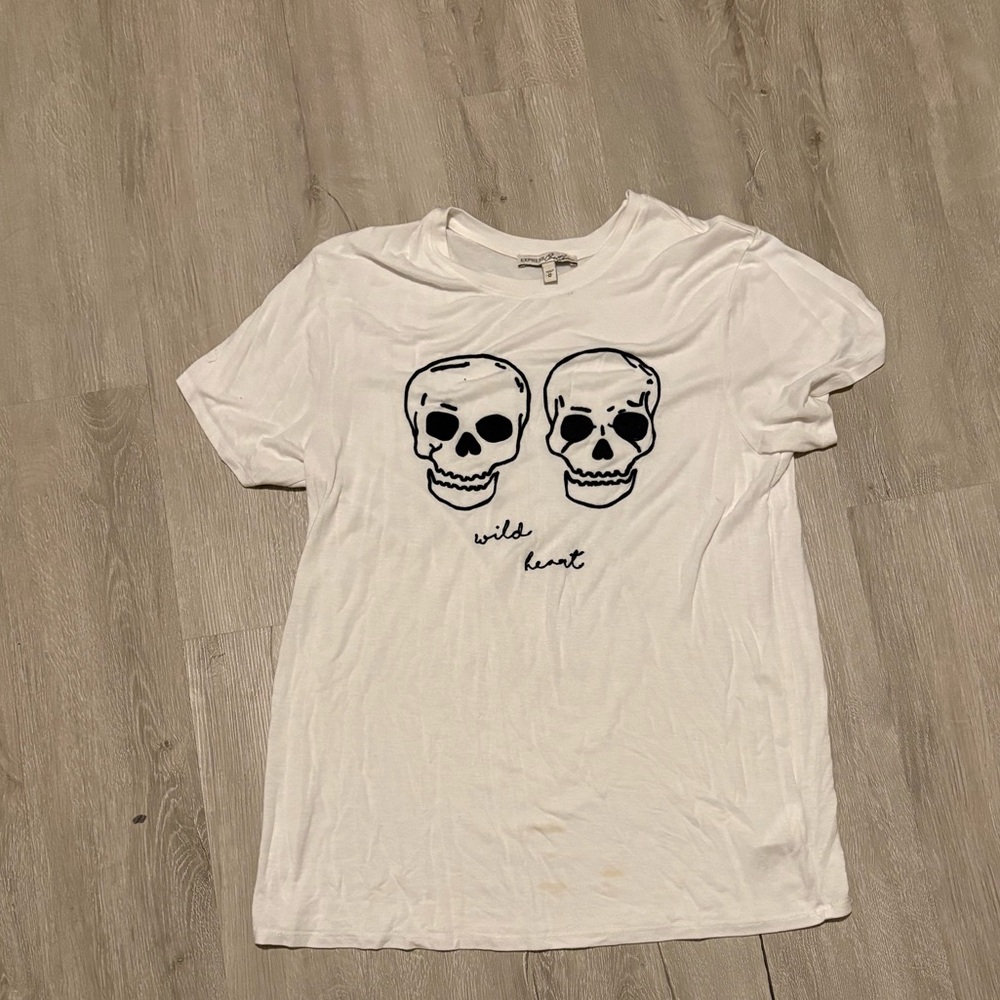 Express White Crew Neck Tee